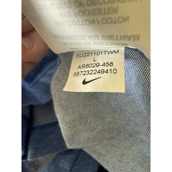 The Nike Tee Dri-Fit Men's Large Blue Short Sleeve Shirt - Picture 4 of 7